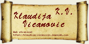 Klaudija Vicanović vizit kartica